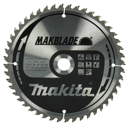 Afbeeldingen van Makita Zaagb Hout 190X20X2,2 48T 5G B-32758