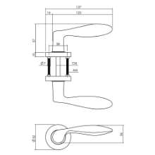 Afbeeldingen van INTERSTEEL Gatdeel links George op ronde rozet 53x8mm met nokken mat zwart 1695