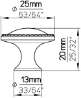 Afbeeldingen van Siro Meubelknop metaal - L 25mm/H 20mm/B 25mm - antiek messing 