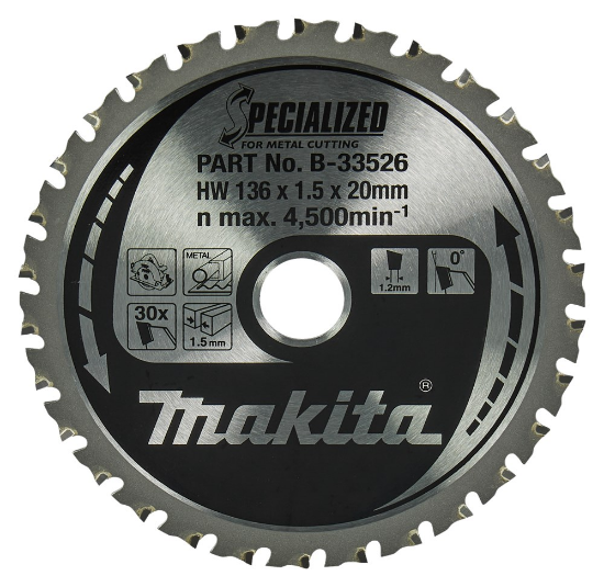 Afbeeldingen van Makita Zaagb Met. 136X20X1,5 30T 0G B-33526