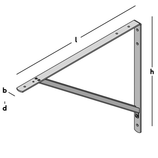 Afbeeldingen van GB plankdrager demontabel - 400x500mm - wit