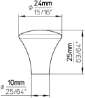 Afbeeldingen van Siro Meubelknop metaal - L 24mm/H 25mm/B 24mm chroom glanzend/ transparant 