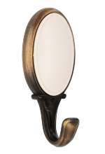 Afbeeldingen van Siro Kapstokhaak metaal - boorafstand 24mm/L 77mm/H 29mm/B 34mm antiek messing/ beige 