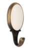 Afbeeldingen van Siro Kapstokhaak metaal - boorafstand 24mm/L 77mm/H 29mm/B 34mm antiek messing/ beige 