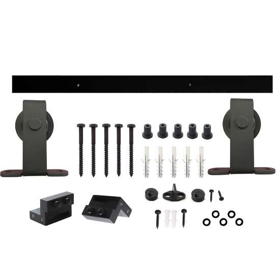 Afbeeldingen van INTERSTEEL Schuifdeursysteem Basic Top mat zwart 4501
