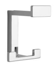 Afbeeldingen van Siro Kapstokhaak metaal - boorafstand 32mm/L 92mm/H 80mm/B 70mm chroom glanzend 