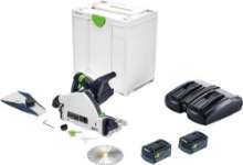 Afbeeldingen van Festool accu invalcirkelzaagmachine TSC 55 5,0 KEBI-Plus/XL - 18V 2x 5.0Ah Li-on accu - inclusief duo-snellader in Systainer 