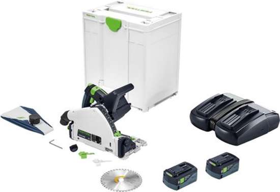 Afbeeldingen van Festool accu invalcirkelzaagmachine TSC 55 5,0 KEBI-Plus/XL - 18V 2x 5.0Ah Li-on accu - inclusief duo-snellader in Systainer 