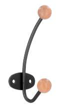 Afbeeldingen van Siro Kapstokhaak metaal - boorafstand 32mm/L 136mm/H 65mm/B 50mm - grijs/esdoorn 