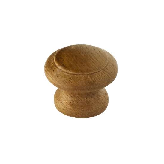 Afbeeldingen van Siro Meubelknop hout - L 35mm/H 29mm/B 35mm eiken gelakt 
