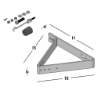 Afbeeldingen van GB Deuropvangbeugel compleet 275x250x220 40x4 Zink-Magnesium