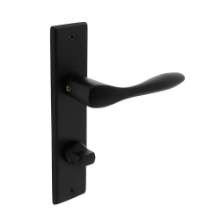 Afbeeldingen van INTERSTEEL Deurkruk Banaan met schild 181x41x7mm WC63/8mm mat zwart 0201