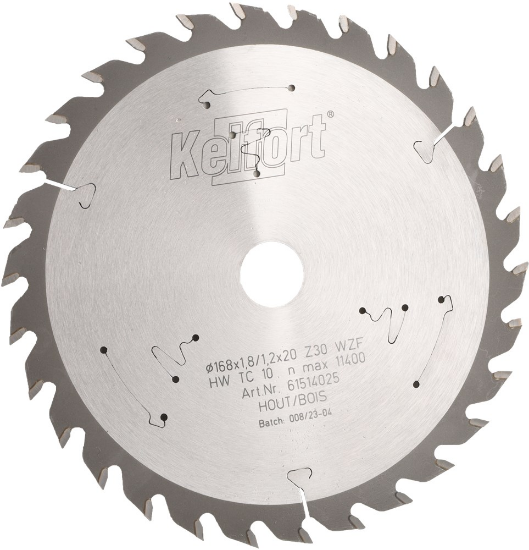 Afbeeldingen van Kelfort cirkelzaagblad - Ø168x1,8/1,2x20mm 30 tands WZF - voor hout