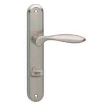 Afbeeldingen van INTERSTEEL Deurkruk George op schild toilet-/badkamersluiting 63 mm nikkel mat 1695