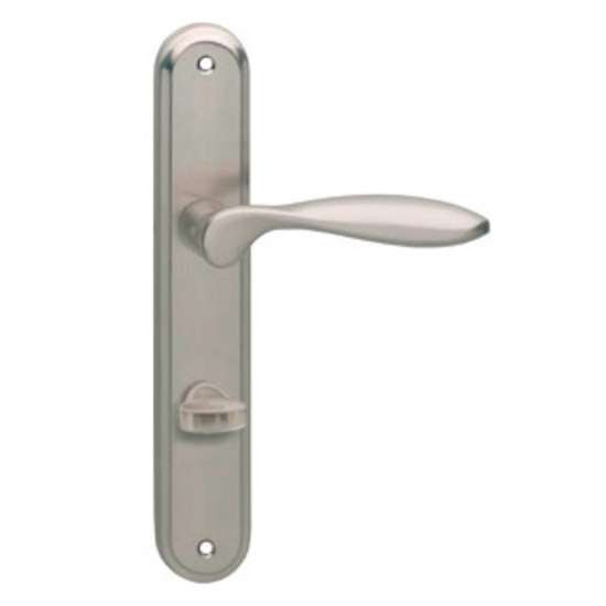 Afbeeldingen van INTERSTEEL Deurkruk George op schild toilet-/badkamersluiting 63 mm nikkel mat 1695
