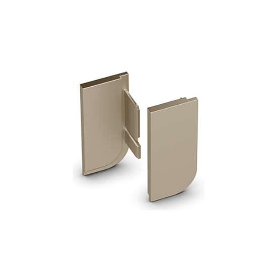Afbeeldingen van Hettich Toebehoren Canis L eindkappen gesloten, set, B 23 mm, H 52 mm, roestvrij staal finish