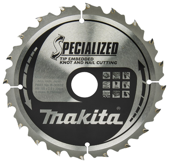 Afbeeldingen van Makita Zaagb Tipe 185X30X2,0 20T 25G B-33102