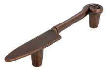 Afbeeldingen van Siro Meubelgreep metaal - boorafstand 96mm/L 139mm/H 23mm/B 19mm - antiek koper 