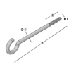 Afbeeldingen van GB Schroefhaak zwaar HT6 4 80x25mm Ø5,2mm RVS Op=Op