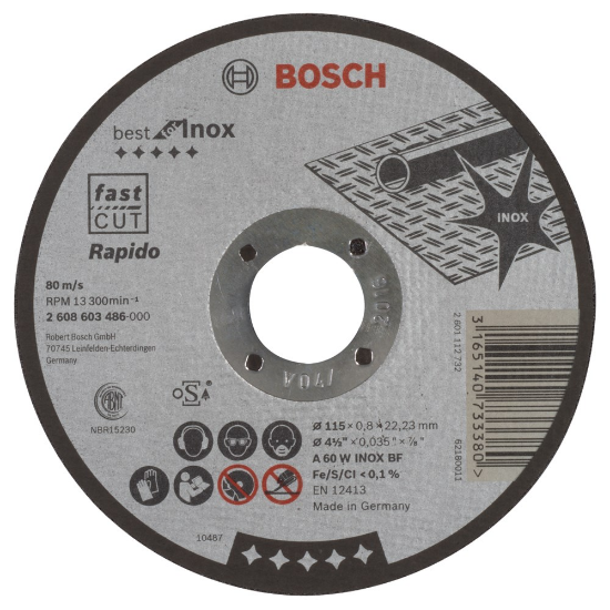 Afbeeldingen van Bosch Doorslijpschijf recht Best for Inox - Rapido
