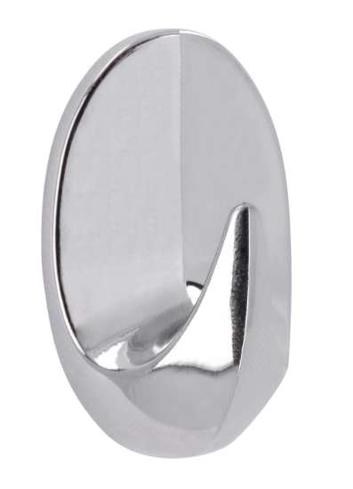 Afbeeldingen van Siro Haak kunststof - L 42mm/H 22mm/B 26mm chroom glanzend zelfklevend 