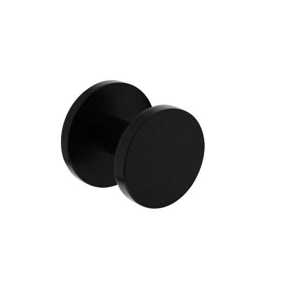 Afbeeldingen van INTERSTEEL Voordeurknop Ø55mm op achterplaat Ø60mm en éénzijdige montage aluminium zwart 3929
