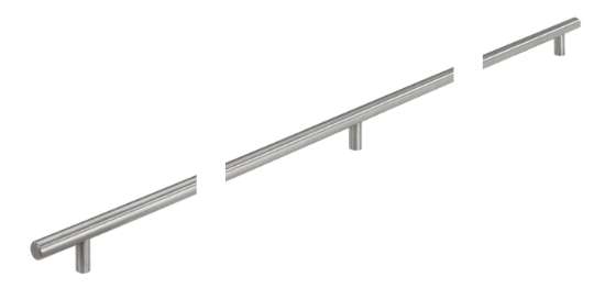Afbeeldingen van Siro T-greep metaal - boorafstand 2x480mm/L 1040mm/H 32mm/B 12mm - RVS