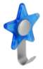 Afbeeldingen van Siro Kapstokhaak metaal - L 97mm/H 30mm/B 71mm blauw/aluminium 