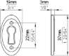 Afbeeldingen van Siro Sierschild metaal - boorafstand 22mm/L 37mm/H 3mm/B 19mm antiek messing 