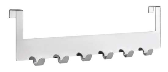 Afbeeldingen van Siro Deurkapstok metaal - met 6 haken L 375mm/H 38mm/B 100mm chroom glanzend 