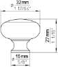 Afbeeldingen van Siro Meubelknop metaal - L 32mm/H 27mm/B 32mm chroom mat 