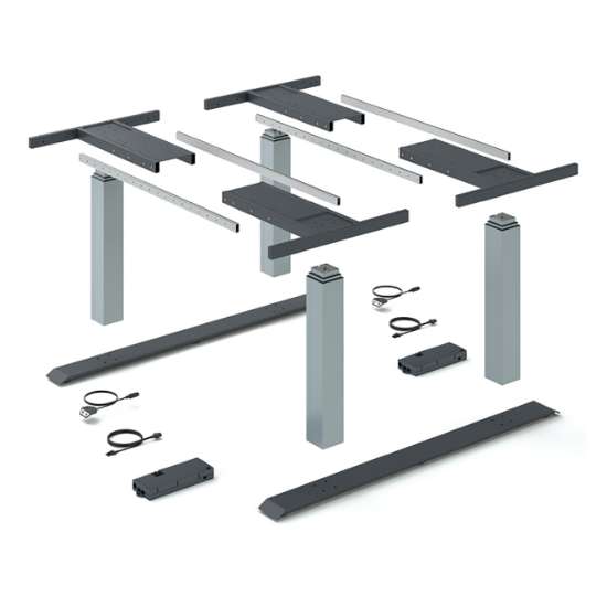 Afbeeldingen van Hettich LegaDrive Systems Tafelonderstelset benchwerkplek, zilver, grafietgrijs