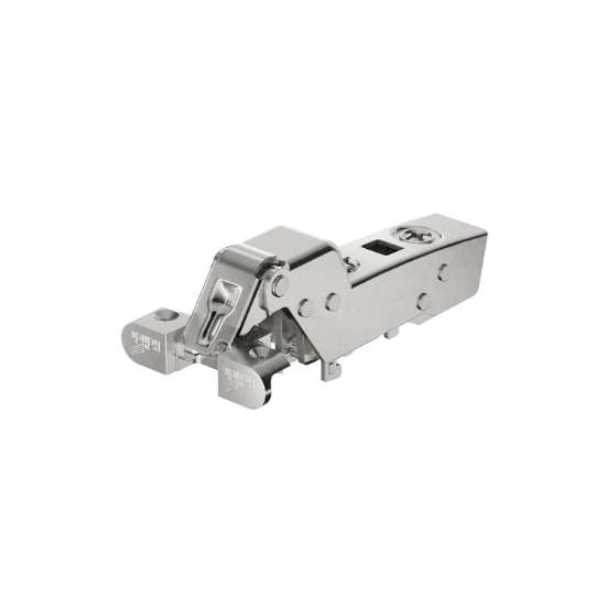Afbeeldingen van Hettich Sensys scharnier voor aluminium frame met geïntegreerde demping (Sensys 8638i), vernikkeld, inliggend, openingshoek 95°, voor schroefbevestiging (-)