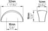 Afbeeldingen van Siro Meubelgreep metaal - boorafstand 16mm/L 32mm/H 16mm/B 14mm - RVS effect 