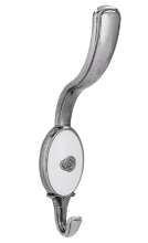 Afbeeldingen van Siro Kapstokhaak metaal - boorafstand 24mm/L 158mm/H 65mm/B 34mm antiek zilver/wit 