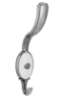 Afbeeldingen van Siro Kapstokhaak metaal - boorafstand 24mm/L 158mm/H 65mm/B 34mm antiek zilver/wit 