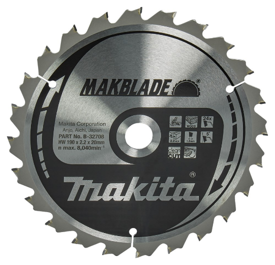 Afbeeldingen van Makita Zaagb Hout 190X20X2,2 24T 5G B-32708