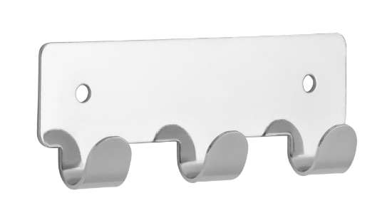 Afbeeldingen van Siro Haaklijst metaal - boorafstand 84mm/L 114mm/H 16mm/B 41mm - chroom glanzend 