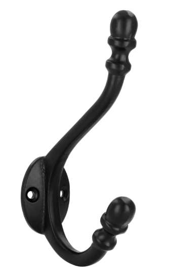 Afbeeldingen van Siro Kapstokhaak metaal - boorafstand 20mm/L 132mm/H 78mm/B 33mm mat zwart 