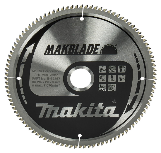 Afbeeldingen van Makita afkortzaagblad B-32867 - 216x30x2.1mm 100 tands - Hm vertanding
