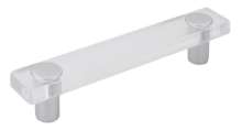 Afbeeldingen van Siro Meubelgreep kunststof - boorafstand 96mm/L 126mm/H 26mm/B 20mm transparant/ aluminium 