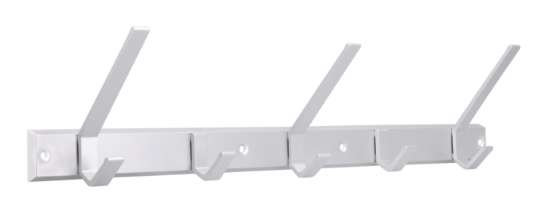 Afbeeldingen van Siro Haaklijst metaal - boorafstand 208/116mm/L 550mm/H 80mm/B 120mm - mat aluminium 