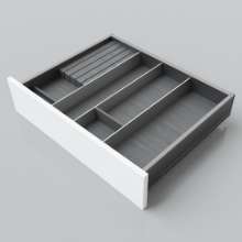 Afbeeldingen van Blum Bestekindeling voor messen Legrabox houtdecor - corpusbreedte 550-600 diepte 450mm - houtdecor zwart/aluminium OL.SA4560S2BEST