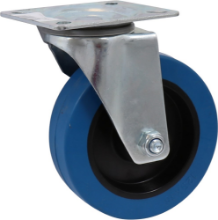 Afbeeldingen van Kelfort Zwenkwiel - Ø125mm (140kg) - Blauw met Rollager gegalvaniseerd 