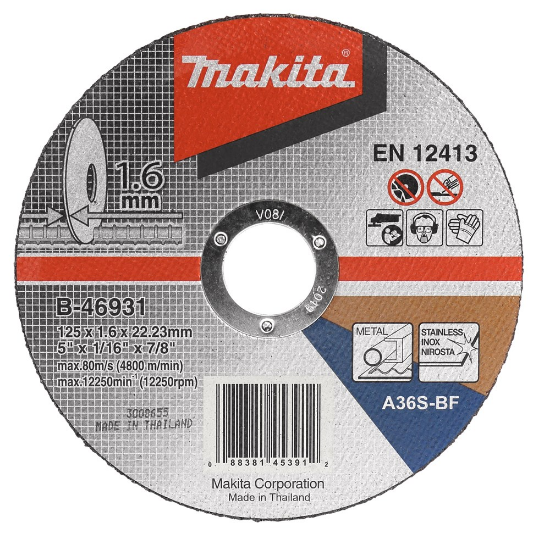 Afbeeldingen van Makita doorslijpschijf - 125x1,6mm - RVS 