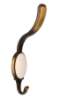 Afbeeldingen van Siro Kapstokhaak metaal - boorafstand 24mm/L 158mm/H 64mm/B 34mm antiek messing/ beige 
