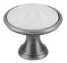 Afbeeldingen van Siro Meubelknop metaal - L 34mm/H 30mm/B 34mm tin/wit 