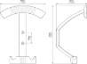 Afbeeldingen van Siro Kapstokhaak metaal - boorafstand 27mm/L 152mm/H 69mm/B 109mm - chroom mat 
