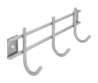Afbeeldingen van Siro Haaklijst metaal - boorafstand 196mm/L 220mm/H 50mm/B 80mm RVS 