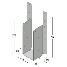 Afbeeldingen van GB Raveeldrager met strip 225/59x153mm Sendzimir Verzinkt